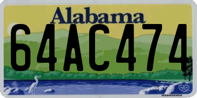AL license plate 64AC474