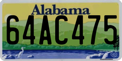 AL license plate 64AC475