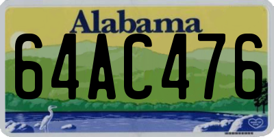 AL license plate 64AC476