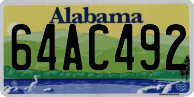 AL license plate 64AC492