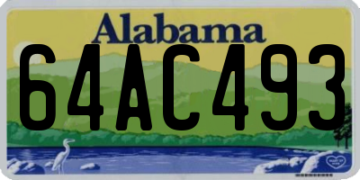 AL license plate 64AC493