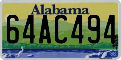 AL license plate 64AC494