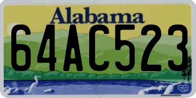 AL license plate 64AC523