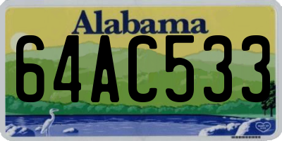 AL license plate 64AC533