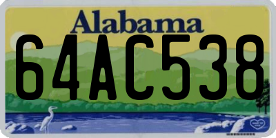 AL license plate 64AC538