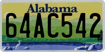 AL license plate 64AC542