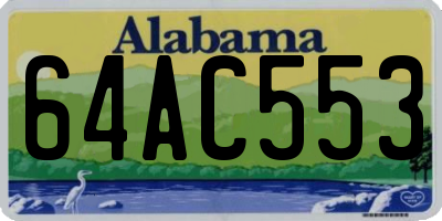 AL license plate 64AC553