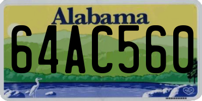AL license plate 64AC560