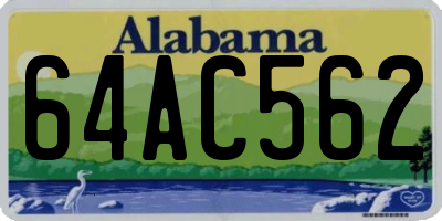 AL license plate 64AC562