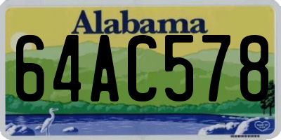 AL license plate 64AC578
