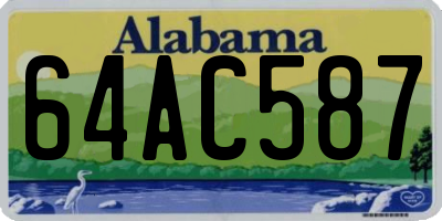 AL license plate 64AC587
