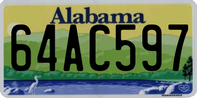 AL license plate 64AC597