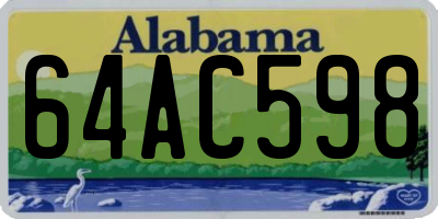 AL license plate 64AC598