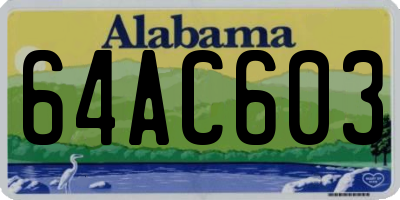 AL license plate 64AC603