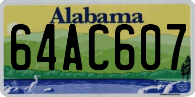 AL license plate 64AC607