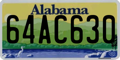AL license plate 64AC630