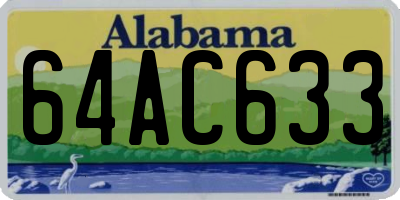 AL license plate 64AC633