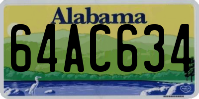 AL license plate 64AC634