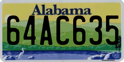 AL license plate 64AC635