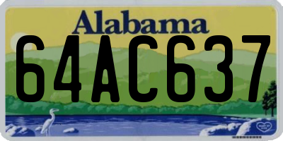AL license plate 64AC637