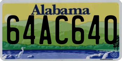 AL license plate 64AC640