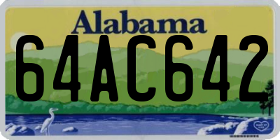 AL license plate 64AC642