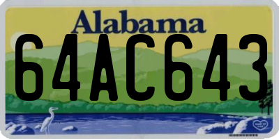 AL license plate 64AC643