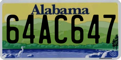 AL license plate 64AC647
