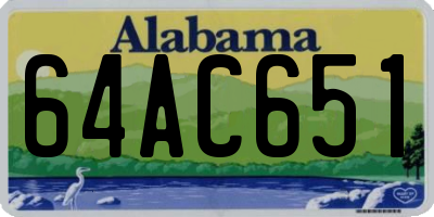 AL license plate 64AC651