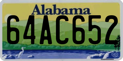 AL license plate 64AC652
