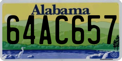 AL license plate 64AC657