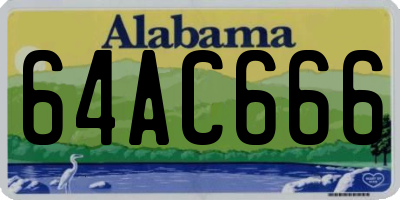 AL license plate 64AC666