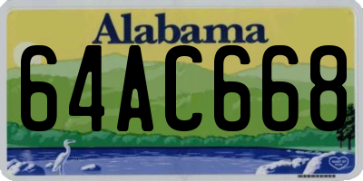 AL license plate 64AC668