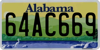 AL license plate 64AC669