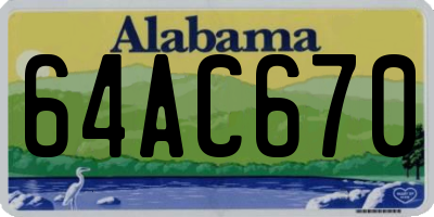 AL license plate 64AC670