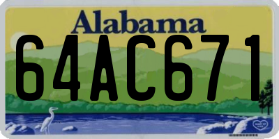 AL license plate 64AC671