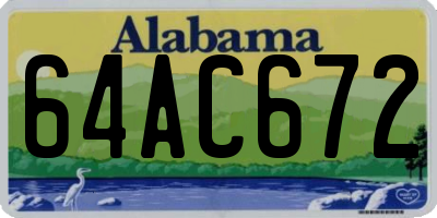 AL license plate 64AC672