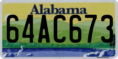 AL license plate 64AC673