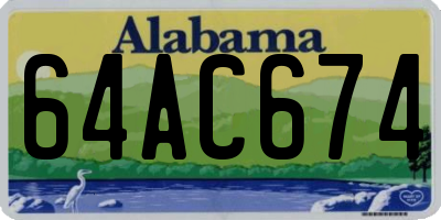 AL license plate 64AC674