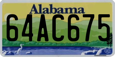 AL license plate 64AC675