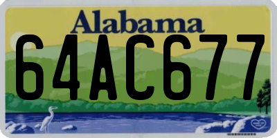 AL license plate 64AC677