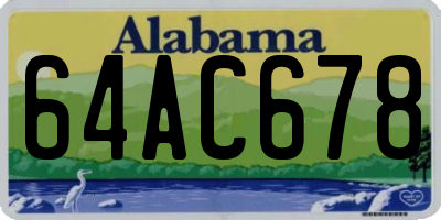 AL license plate 64AC678