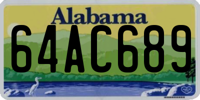 AL license plate 64AC689