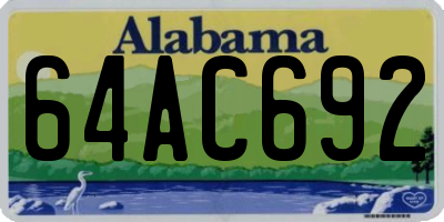 AL license plate 64AC692