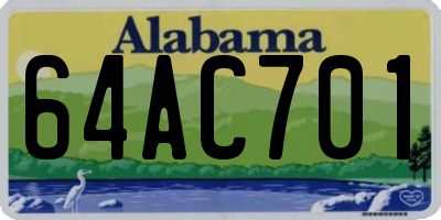 AL license plate 64AC701