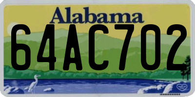 AL license plate 64AC702
