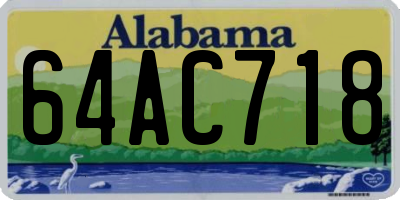 AL license plate 64AC718
