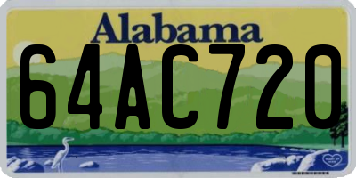 AL license plate 64AC720
