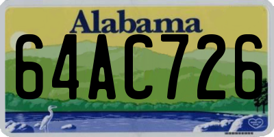 AL license plate 64AC726
