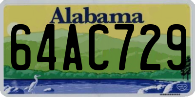 AL license plate 64AC729